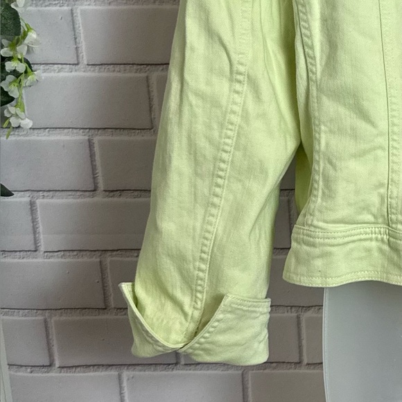 Talbots Stretch Denim Jacket - pale green lime Size 12 - Picture 8 of 8